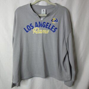 NFL Team Los Angeles Rams Heather Gray Sweatshirt Crew V Neck Size Medium NWT